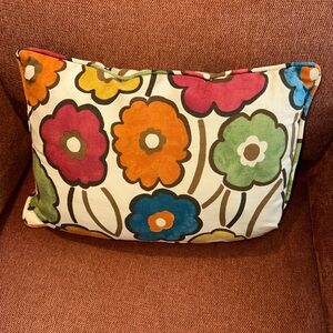 Floral Multicolor Decorative Lumbar Pillow with Insert
